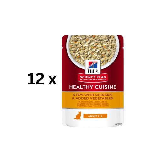 Hill's SP Feline Adult Healthy cuisine chicken and vegetable, 12x80 g hinta ja tiedot | Kissanruoka | hobbyhall.fi