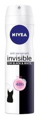 Suihkedeodorantti Nivea B&W Clear naisille, 6 x 150 ml hinta ja tiedot | Deodorantit | hobbyhall.fi