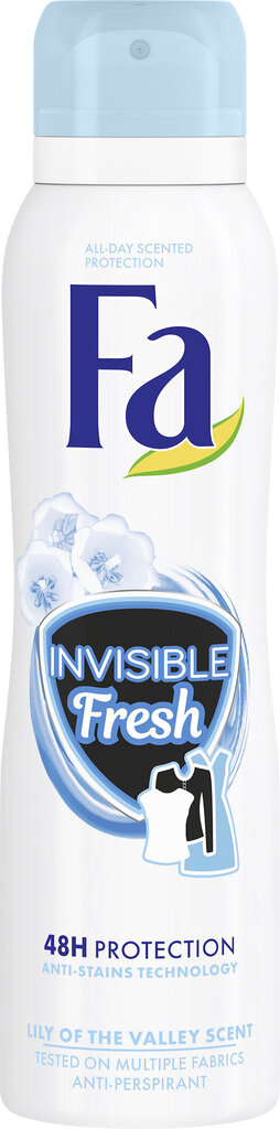 Suihkedeodorantti Fa Invisible Fresh, 3 x 150 ml hinta ja tiedot | Deodorantit | hobbyhall.fi