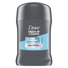 Miesten deodoranttikynä Dove Clean Comfort, 6 x 50 ml hinta ja tiedot | Deodorantit | hobbyhall.fi