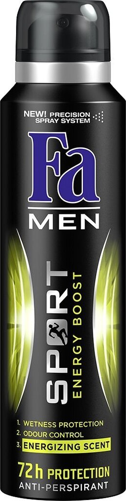 Suihkedeodorantti Fa Men Double Power, 6 x 150 ml hinta ja tiedot | Deodorantit | hobbyhall.fi