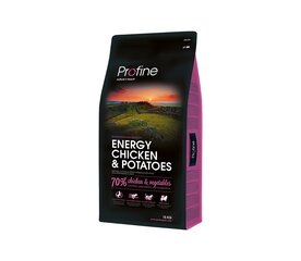 Profine Dog Energy Chicken & Potatoes kuivaruoka koirille, 15 kg hinta ja tiedot | Koiran kuivaruoka | hobbyhall.fi