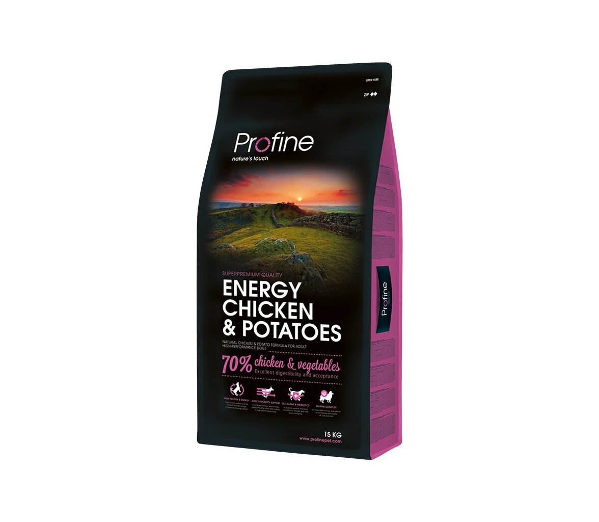 Profine Dog Energy Chicken & Potatoes kuivaruoka koirille, 15 kg hinta ja tiedot | Koiran kuivaruoka | hobbyhall.fi