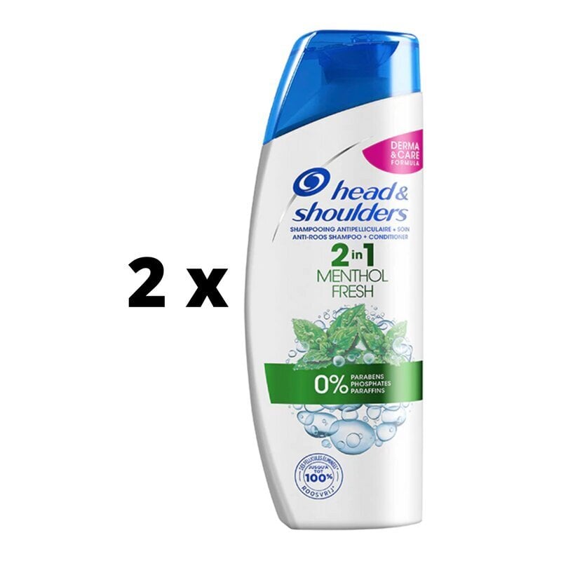 Shampoo Head & Shoulders Menthol 2in1, 360 ml x 2 kpl. hinta ja tiedot | Shampoot | hobbyhall.fi