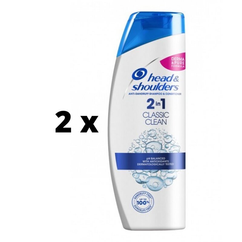 Shampoo Head & Shoulders Classi Clean 2in1, 360 ml x 2 kpl. hinta ja tiedot | Shampoot | hobbyhall.fi