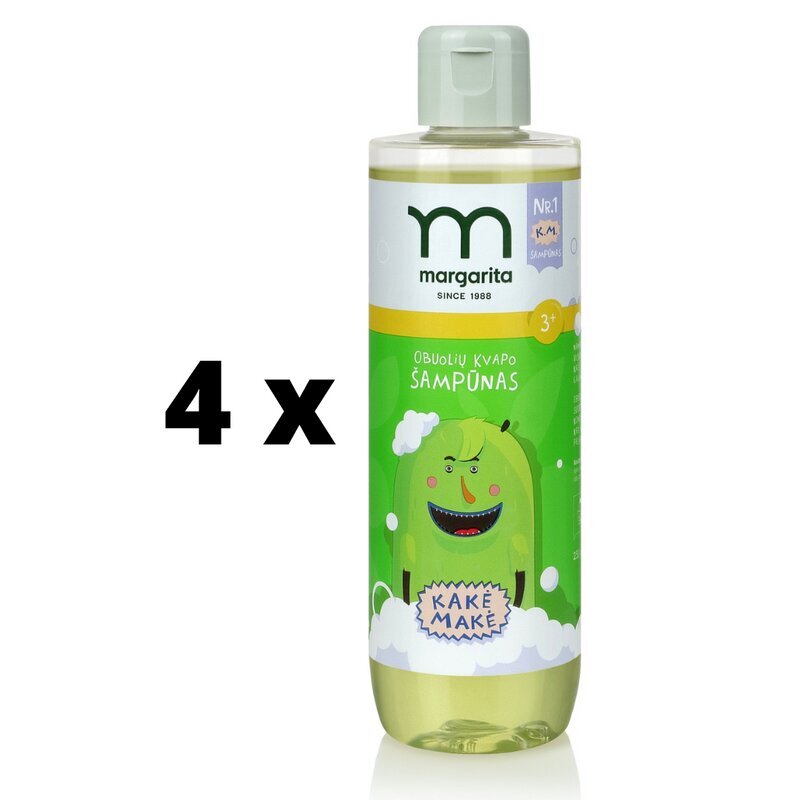 Shampoo Margarita Käke Mäke, lapsille, omenan tuoksu, 250 ml x 4 kpl hinta ja tiedot | Shampoot | hobbyhall.fi