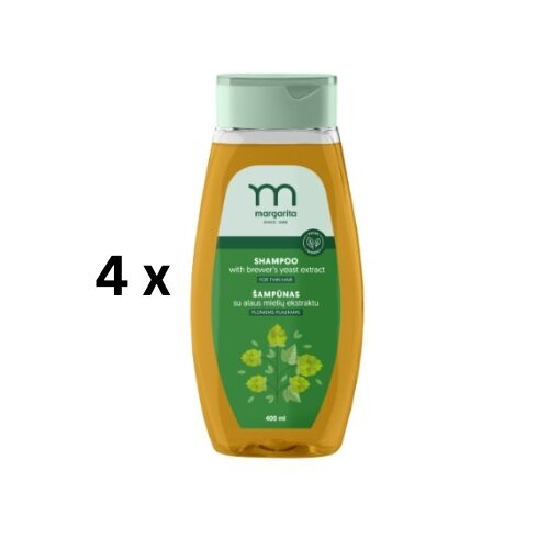 Panimohiivallinen shampoo Margarita ohuille hiuksille, 400ml, pakkaus 4 kpl hinta ja tiedot | Shampoot | hobbyhall.fi