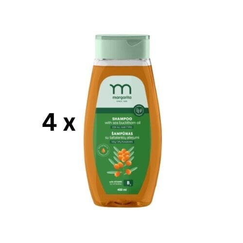 Shampoo Margarita tyrniöljyllä päivittäiseen hoitoon, 400ml, pakkaus 4 kpl. hinta ja tiedot | Shampoot | hobbyhall.fi