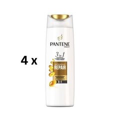 Pantene Repair & Protect 3in1 korjaava ja suojaava shampoo, 360 ml, pakkaus 4 kpl. hinta ja tiedot | Shampoot | hobbyhall.fi