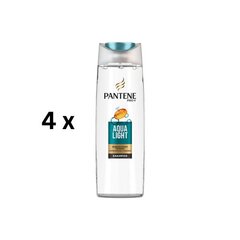 Shampoo Pantene Fine Aqua Light, 400 ml, pakkaus 4 kpl. hinta ja tiedot | Shampoot | hobbyhall.fi