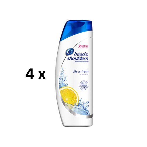 Shampoo Head & Shoulders Citrus, 400 ml, pakkaus 4 kpl. hinta ja tiedot | Shampoot | hobbyhall.fi