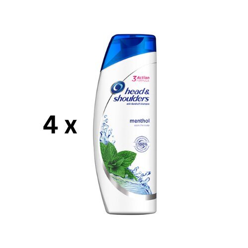 Shampoo Head & Shoulders Menthol, 400 ml, pakkaus 4 kpl. hinta ja tiedot | Shampoot | hobbyhall.fi