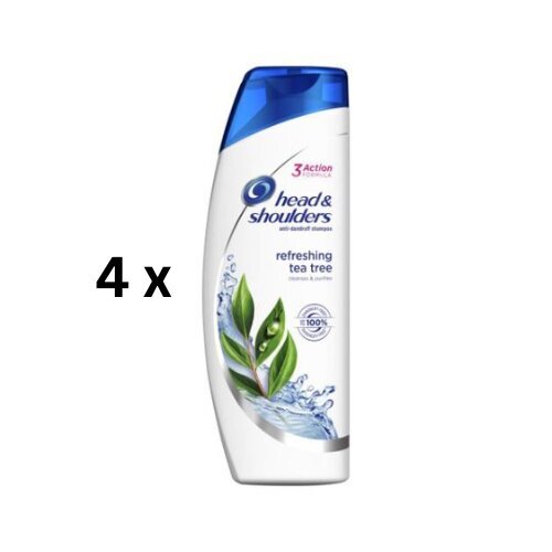 Shampoo Head & Shoulders Tea Tree, 400 ml, pakkaus 4 kpl. hinta ja tiedot | Shampoot | hobbyhall.fi