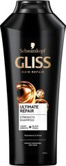 Shampoo erityisen vaurioituneille hiuksille Gliss Kur Ultimate Repair, 6 x 400 ml hinta ja tiedot | Shampoot | hobbyhall.fi