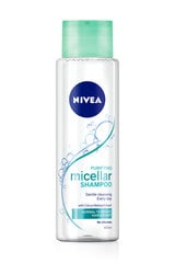 Puhdistava misellishampoo Nivea Micellar, 6 x 400 ml hinta ja tiedot | Shampoot | hobbyhall.fi