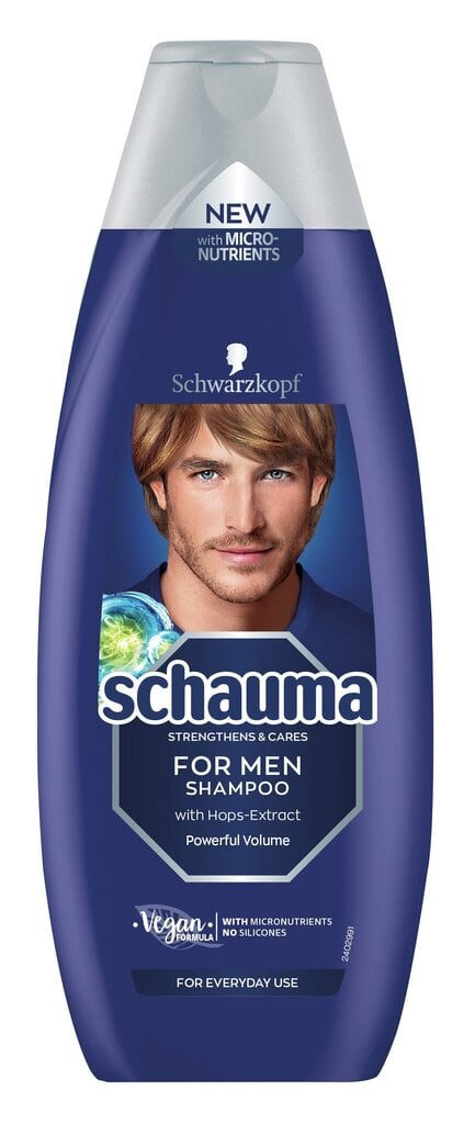 Schaum for men shampoo miehille humalauutteella, 400ml, 5 kpl hinta ja tiedot | Shampoot | hobbyhall.fi