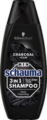 Shampoo Schauma Men 3 in 1 Charcoal & Clay, 5 x 400 ml hinta ja tiedot | Shampoot | hobbyhall.fi