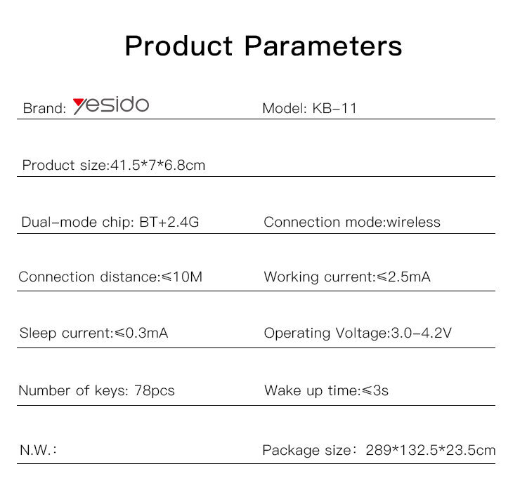 Yesido KB11 hinta ja tiedot | Näppäimistöt | hobbyhall.fi