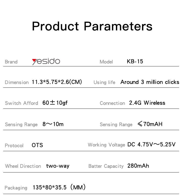 Yesido KB15 hinta ja tiedot | Hiiret | hobbyhall.fi