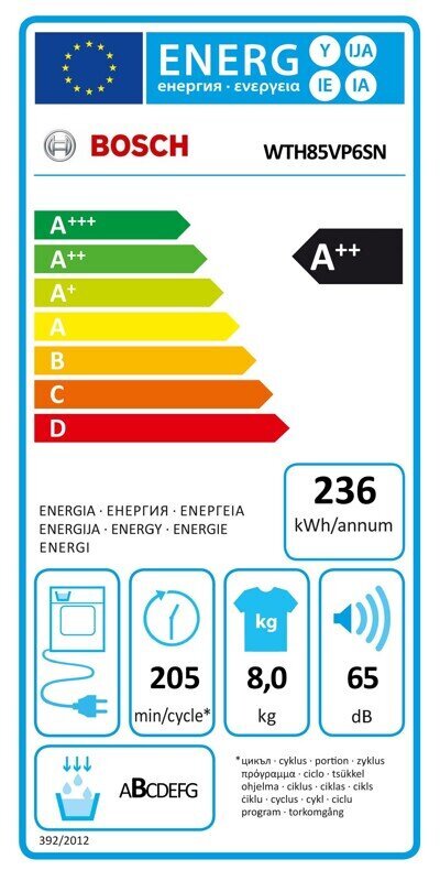 Bosch WTH85VP6SN hinta ja tiedot | Kuivausrummut | hobbyhall.fi