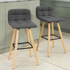 Kahden tuolin setti SoBuy FST50-DG, harmaa/ruskea hinta ja tiedot | SoBuy Keittiön kalusteet | hobbyhall.fi
