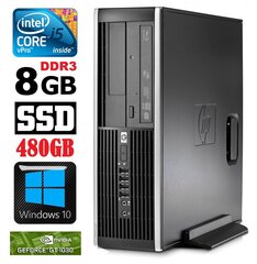 HP 8100 Elite SFF i5-650 8GB 480SSD GT1030 2GB DVD WIN10 hinta ja tiedot | Pöytätietokoneet | hobbyhall.fi