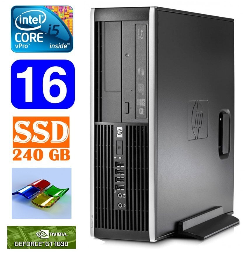 HP 8100 Elite SFF i5-650 16GB 240SSD GT1030 2GB DVD WIN7Pro hinta ja tiedot | Pöytätietokoneet | hobbyhall.fi