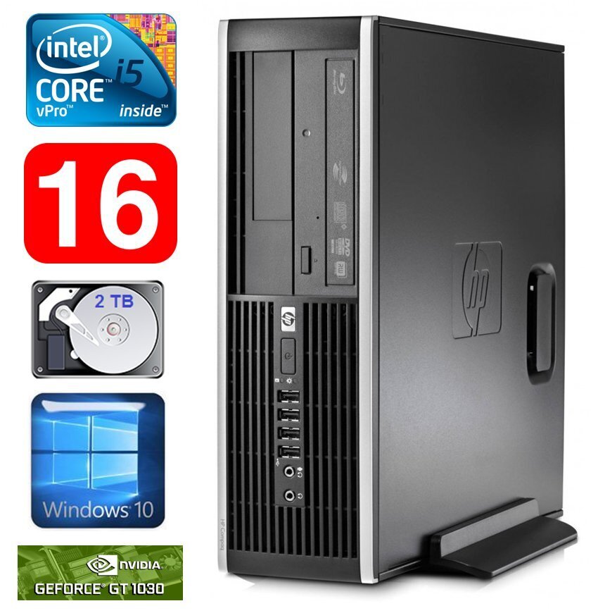 HP 8100 Elite SFF i5-650 16GB 2TB GT1030 2GB DVD WIN10 hinta ja tiedot | Pöytätietokoneet | hobbyhall.fi