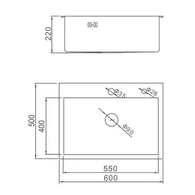 Keittiön allas Wisent W36050B 60x50 cm hinta ja tiedot | Keittiöaltaat | hobbyhall.fi