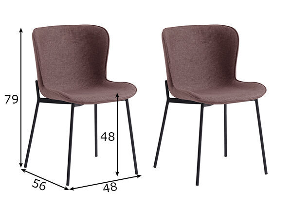 2 tuolin setti SalesFever 393727, ruskea/musta hinta ja tiedot | Ruokapöydän tuolit | hobbyhall.fi