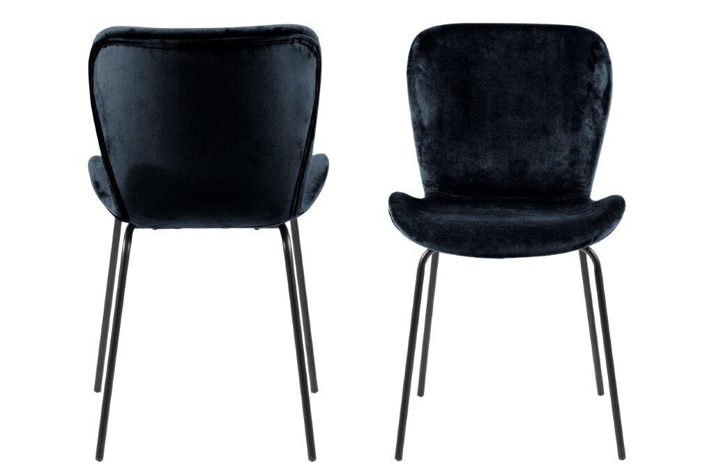 2 tuolin sarja Batilda-A1, musta veluuri hinta ja tiedot | Ruokapöydän tuolit | hobbyhall.fi