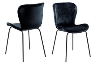 2 tuolin sarja Batilda-A1, musta veluuri hinta ja tiedot | Ruokapöydän tuolit | hobbyhall.fi