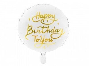 Folioilmapallo HappyBirthdayTo You 35 cm, valkoinen hinta ja tiedot | Ilmapallot | hobbyhall.fi