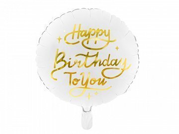 Folioilmapallo HappyBirthdayTo You 35 cm, valkoinen hinta ja tiedot | Ilmapallot | hobbyhall.fi