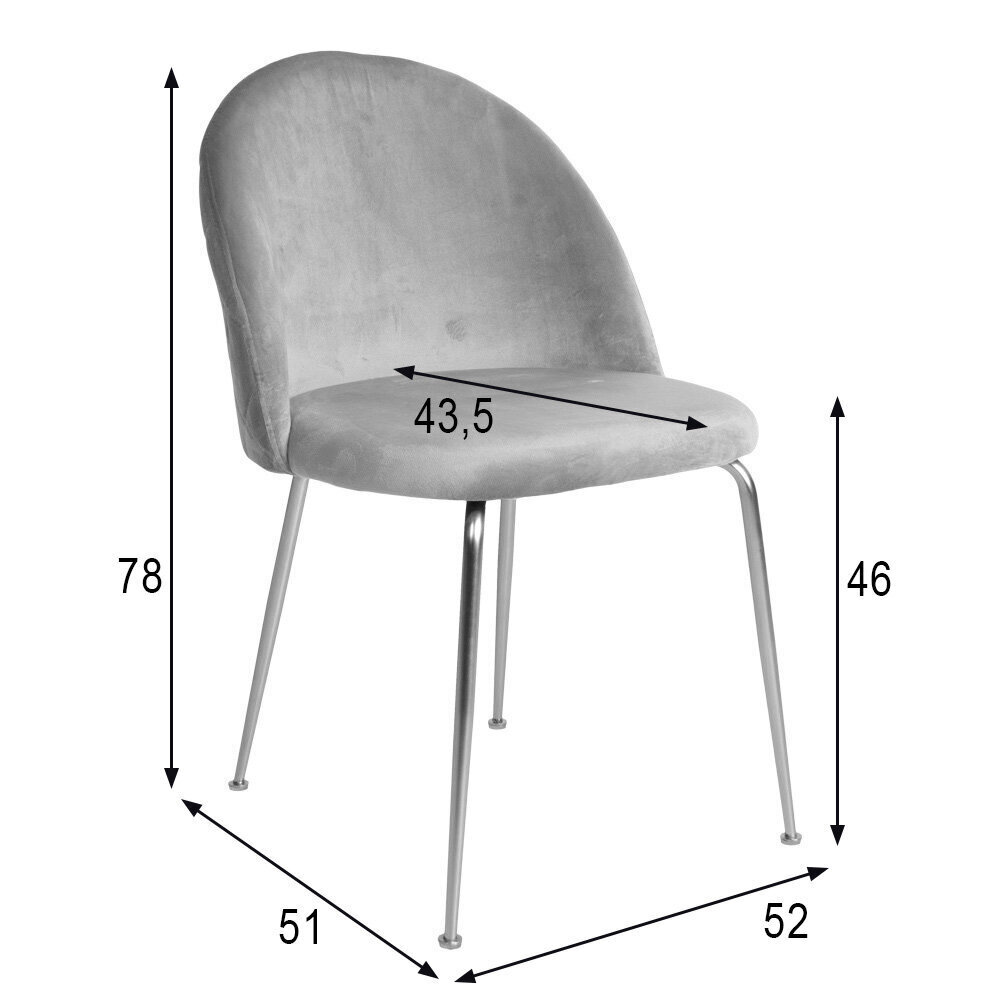 2 kpl tuolia Geneve, harmaa hinta ja tiedot | Ruokapöydän tuolit | hobbyhall.fi