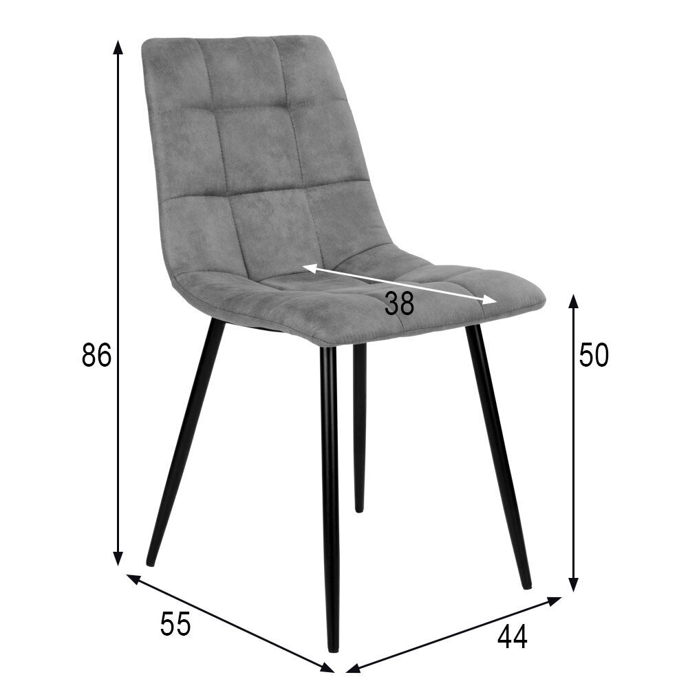 2 tuolin setti Middelfart, keltainen hinta ja tiedot | Ruokapöydän tuolit | hobbyhall.fi