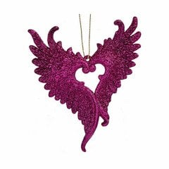 Joulukuusenpallo Enkelin siivet Fuksia Muovinen Glitter 12 x 13 x 2,5 cm (24 osaa) hinta ja tiedot | Joulukoristeet | hobbyhall.fi