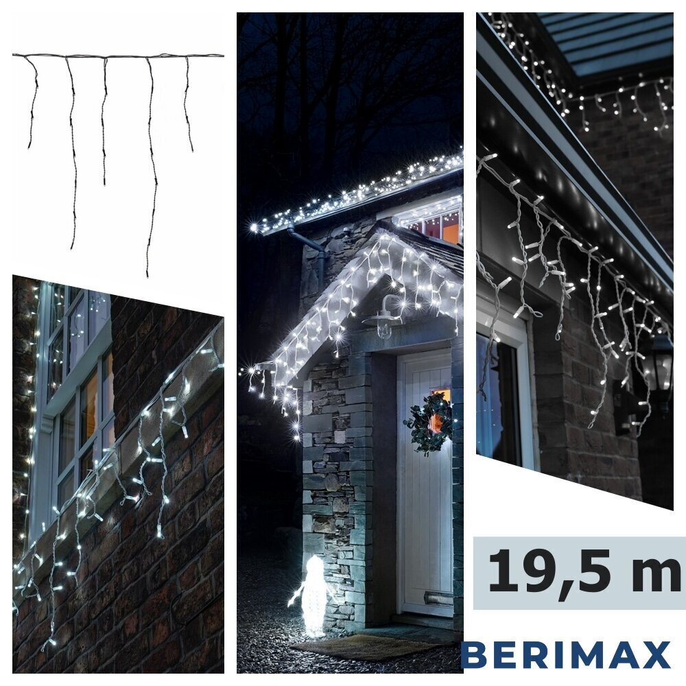 Jouluvalot jääpuikko Berimax 500 LED, kylmä valkoinen hinta ja tiedot | Jouluvalot | hobbyhall.fi