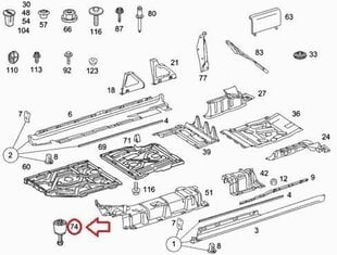 MERCEDES-BENZ W168 W169 W245 JAKOTUKIN TULPAN SUOJUS 1KPL AITO A0029974786 hinta ja tiedot | Lisätarvikkeet autoiluun | hobbyhall.fi