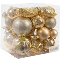 Golden Christmas Tree Baubles 45 PCS SYSD1688-199 hinta ja tiedot | Joulukuusen koristeet | hobbyhall.fi