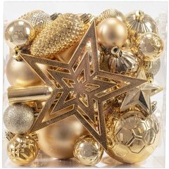 Golden Christmas Tree Baubles 45 PCS SYSD1688-199 hinta ja tiedot | Joulukuusen koristeet | hobbyhall.fi