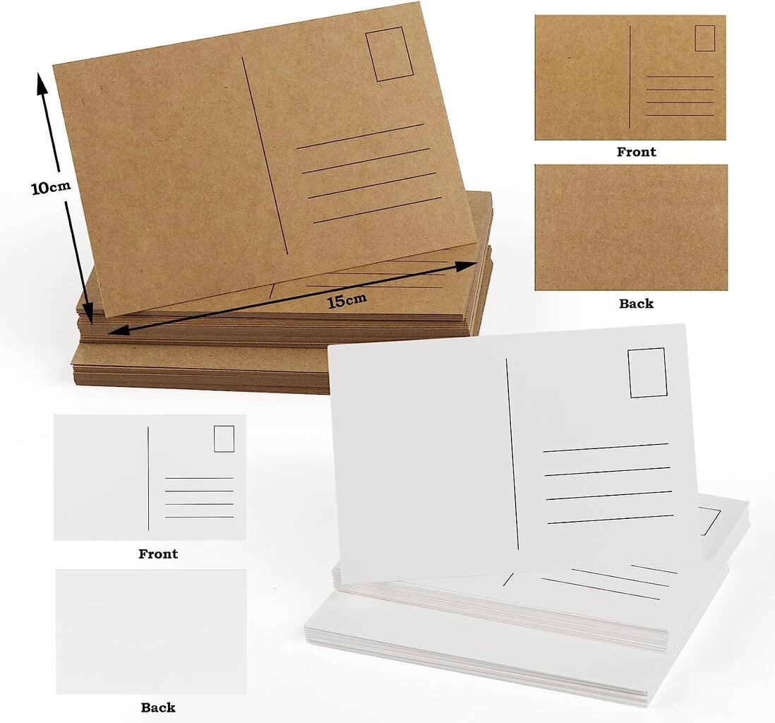 Mocraft 120 Boldo -postikortit Power Paper & White, A6 -paperikortit Tyhjä onnittelukortti DIY Tinking Graffiti -viestille, 10x15cm hinta ja tiedot | Kirjekuoret ja postikortit | hobbyhall.fi