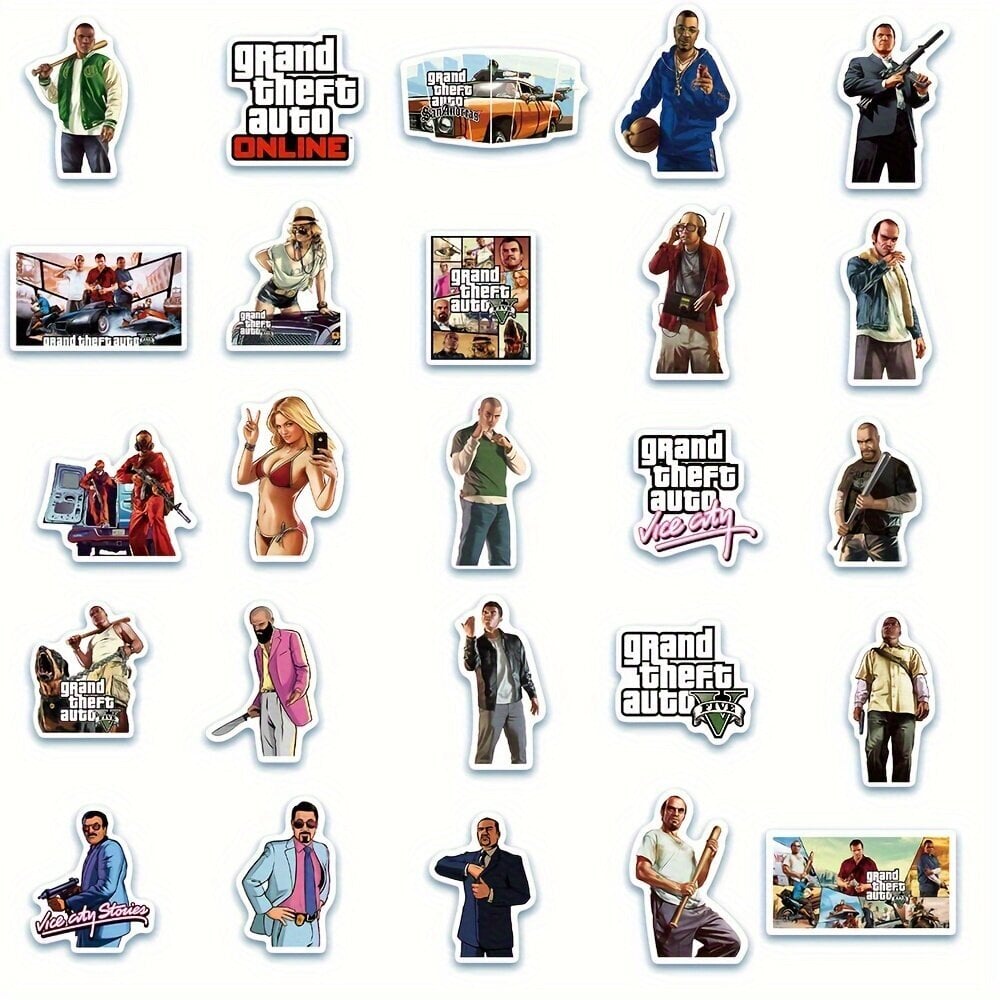 50 kpl toimintapelejä grand theft auto graffiti tarroja hinta ja tiedot | Juhlakoristeet | hobbyhall.fi