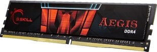 G.Skill Aegis DDR4, 4GB, 2400MHz, CL15 (F4-2400C15S-4GIS) hinta ja tiedot | Muisti (RAM) | hobbyhall.fi