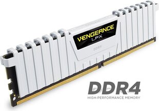 Corsair Vengeance LPX DDR4, 2x8GB, 3200MHz, C16 (CMK16GX4M2B3200C16W) hinta ja tiedot | Muisti (RAM) | hobbyhall.fi