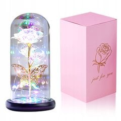 MULTI-VÄRILLINEN WALKING ROSE LASISSA Luminous LED ESITTELEE Rainbow hinta ja tiedot | Keinotekoiset kukat | hobbyhall.fi