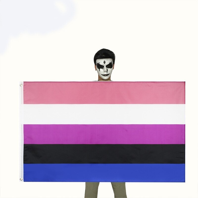 LGBT SUURI sateenkaarilippu 90x150cm GENDERFLUID F4 hinta ja tiedot | Liput | hobbyhall.fi