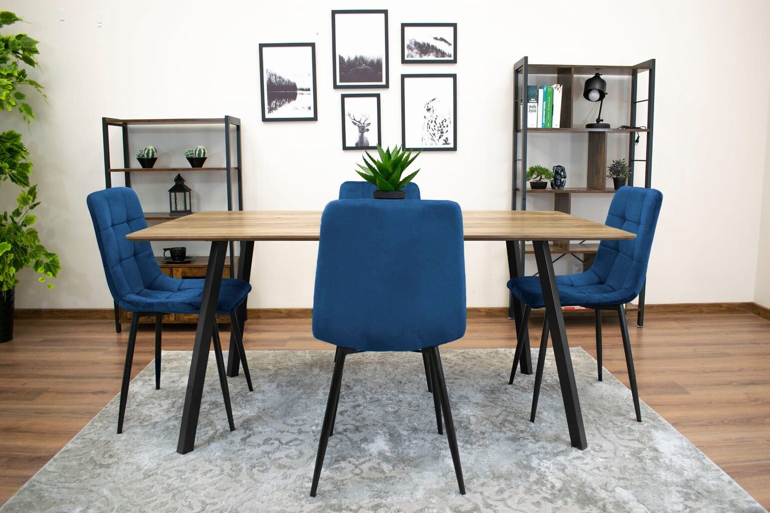 4-tuolisetti Sara, sininen hinta ja tiedot | Ruokapöydän tuolit | hobbyhall.fi