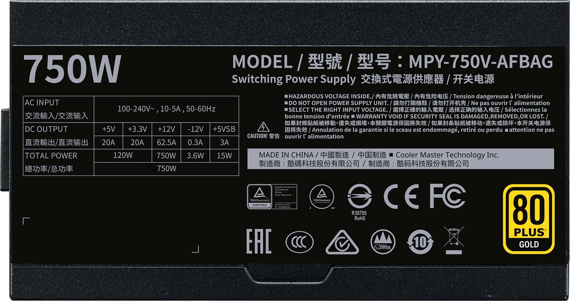 Cooler Master MPY-750V-AFBAG hinta ja tiedot | Virtalähteet | hobbyhall.fi