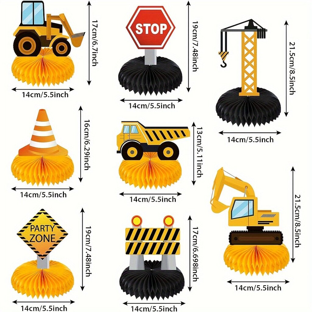 24 kpl suunnitteluauto syntymäpäivä hunajakennokoristeet kaivinkone syntymäpäiväjuhlien koristelu juhlat hunajakenno heiluri paperi hunajakennopohja pääsiäislahja hinta ja tiedot | Juhlakoristeet | hobbyhall.fi